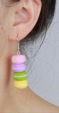 Image 3 of Macaron Cake Shaped Dangle Earrings