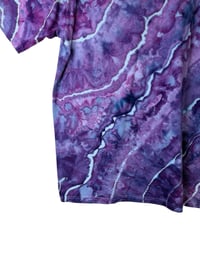 Image 3 of XL  Adult Combed Cotton Tee in Purple Haze Geode Ice Dye