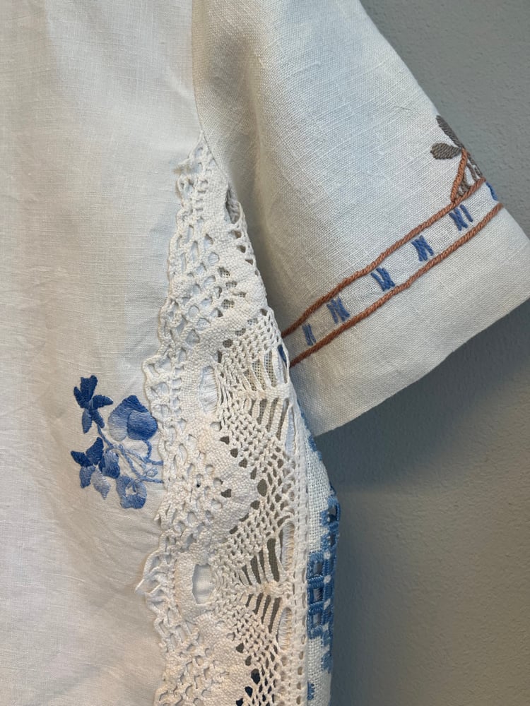 Image of Blue embroidery shirt  (small)