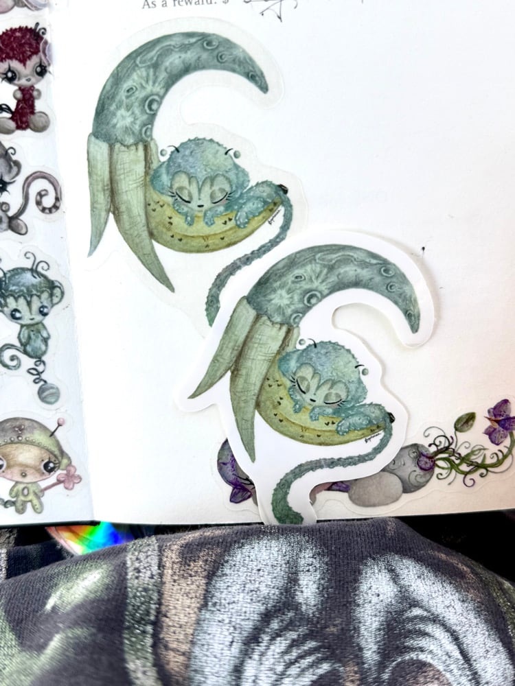 Image of Banana Monkey Moon transparent sticker 2.5 inches 