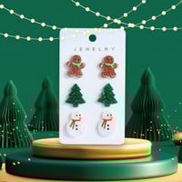 Image 1 of Holiday Acrylic Earrings Trio