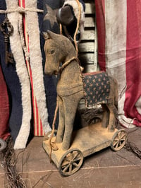 Image 2 of #1... Olde Americana Santa ~ Horse Pull Toy ~