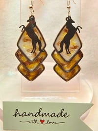 Image 3 of Handcrafted Resin Horse Silhouette Earrings 
