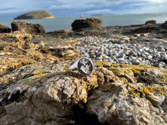 Image of Sacred Heart Deep Engraved signet ring