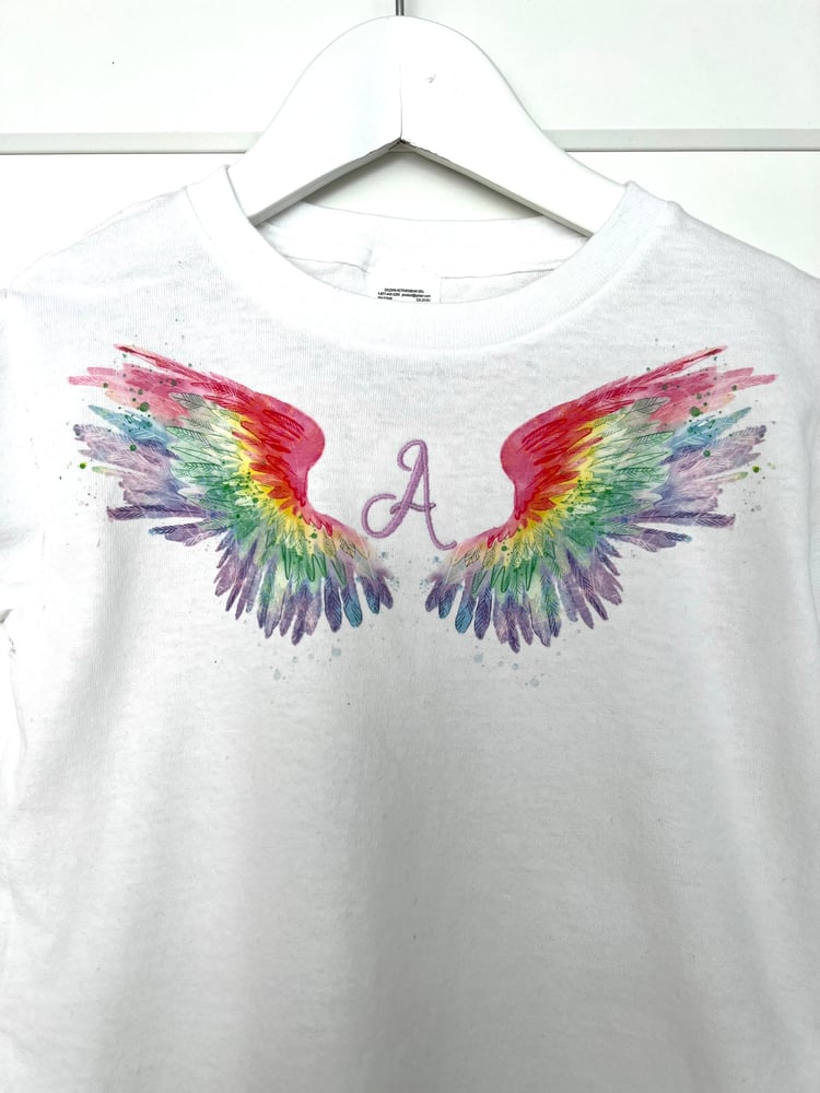 Image of Rainbow Wings Monogrammed Tee 