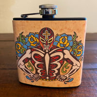 Image 2 of Day of the Dead Luchador Wrestler Flask 6 Oz