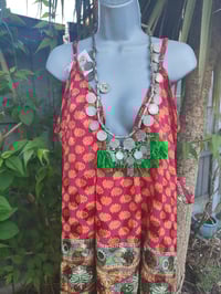 Image 3 of PEFKOS MAXI DRESS -Red and Orange  Size 10-18 uk