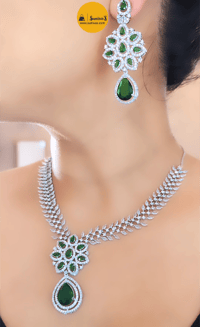 Image 2 of Kate- American Diamond Necklace Set with Earrings