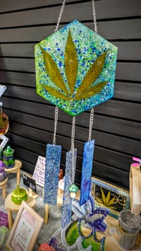 Image 3 of Hexagon Mary Jane Hanging in Blue Wave Haze 