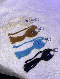 Image 1 of Fabric evil eye keychain