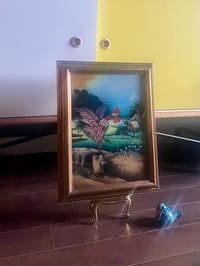 Image 2 of “Rooster in the Fields”, Reverse Painting on Glass