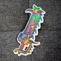 Image 1 of "chainsword" holographic vinyl sticker