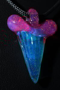 Image 1 of Fully crushed opal glass shark tooth pendant...
