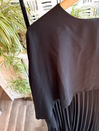 Image 2 of Black pleated cape dress