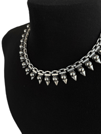 Image 2 of Spike & Pearl Choker Necklace