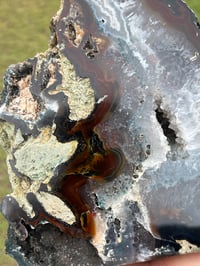 Image 6 of Agate Base Cut With Druzy Centre & Polished Face #2604