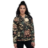 Image 2 of Rowdy Rag's Floral Skulls Bomber Jacket