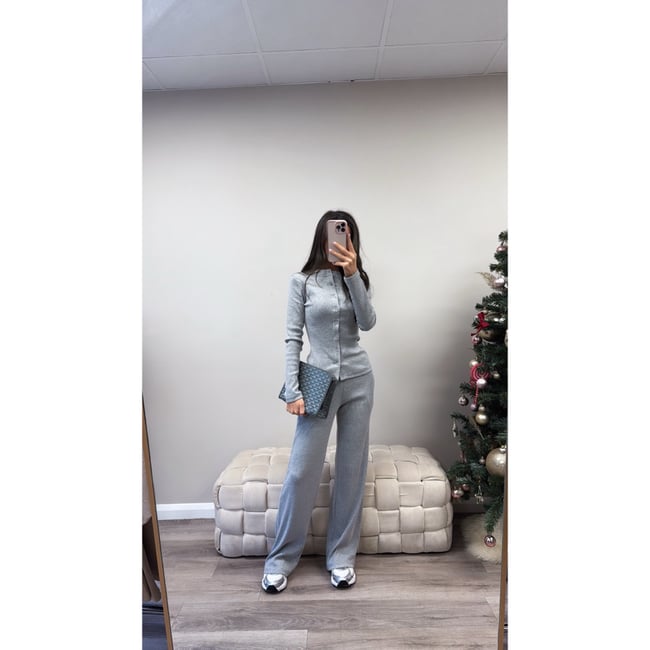 Grey Ribbed Co Ord 