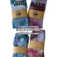 Image 8 of M/L Adult VANS Hand-Dyed Crew Socks in Tide Pool Ice Dye