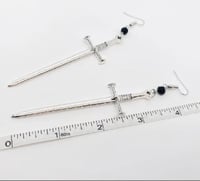 Image 3 of Silver Sword dangle earrings 