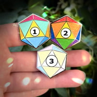 Image 2 of DnD Dice Enamel Pin Rainbow