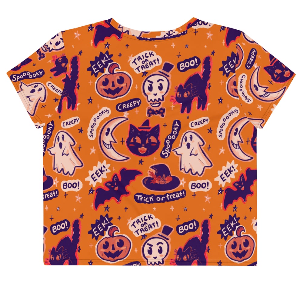 Image of Vintage Halloween All-Over Print Crop Tee