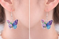 Image 1 of Floral Butterfly Earrings 