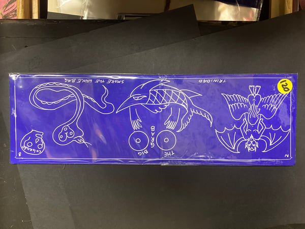 Image of Tattoo flash blue panel 