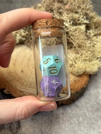 Image 4 of Hope and Fear Duality Dice | Handmade Pair of D12 Dice Blue and Purple