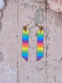 Image 2 of Elongated Rainbow Earrings