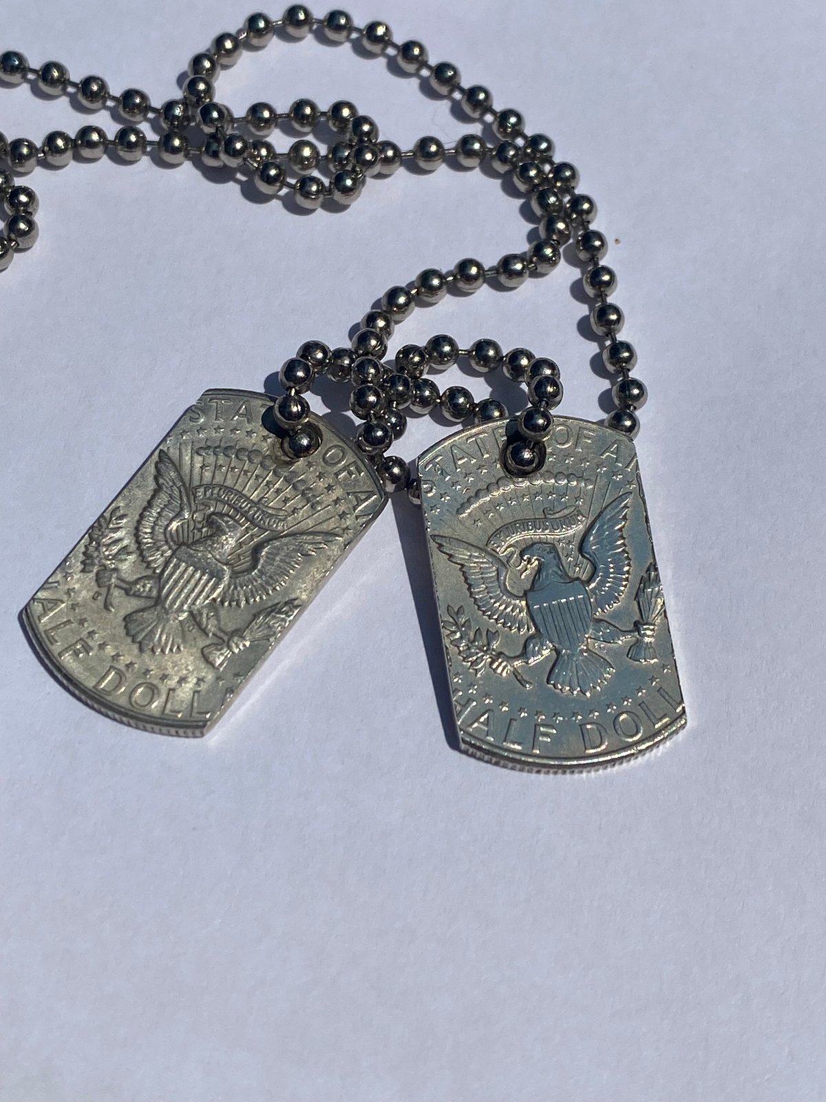 Heavy Solid Dog Tags 925 Sterling Silver on 18, 20, 22 or 24