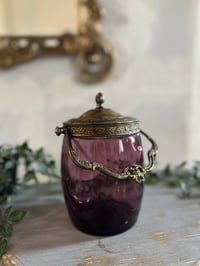Image 7 of Superbe jarre à biscuit en verre violet! Époque Art Nouveau (1900)