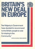 Image of Britain's New Deal in Europe Booklet Reprint