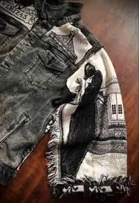 Image 4 of Upcycled “Saints” denim tapestry jacket