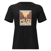 Image 2 of Women's Relaxed T-Shirt, Desert Vibes Cactus Sunset tee