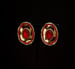 Image of Gold & Red Gem Clip-On Earrings 