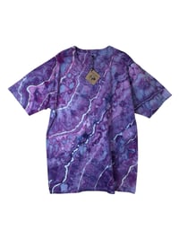 Image 2 of XL  Adult Combed Cotton Tee in Purple Haze Geode Ice Dye