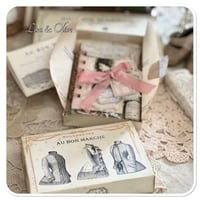 Image 11 of French Ephemera Box of lace samples and a lace sample snippet book