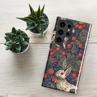 Image 1 of Boho Nature Cottagecore Inspired White Rabbits Among Berries Tough case for Samsung®