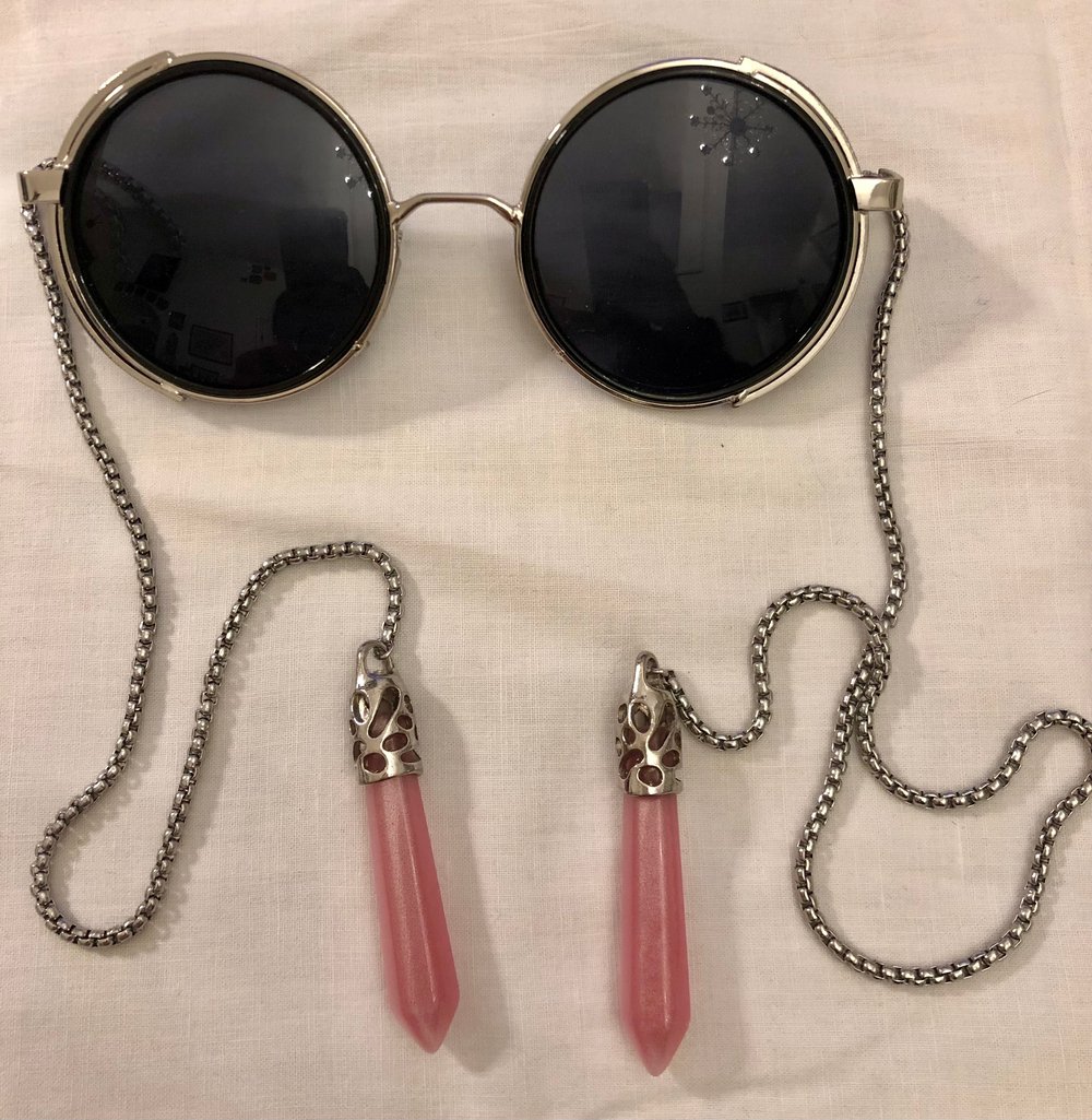 Image of Steampunk black chains glasses 