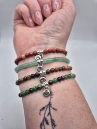 Image 2 of Gemstone and Sterling Silver Bracelets 