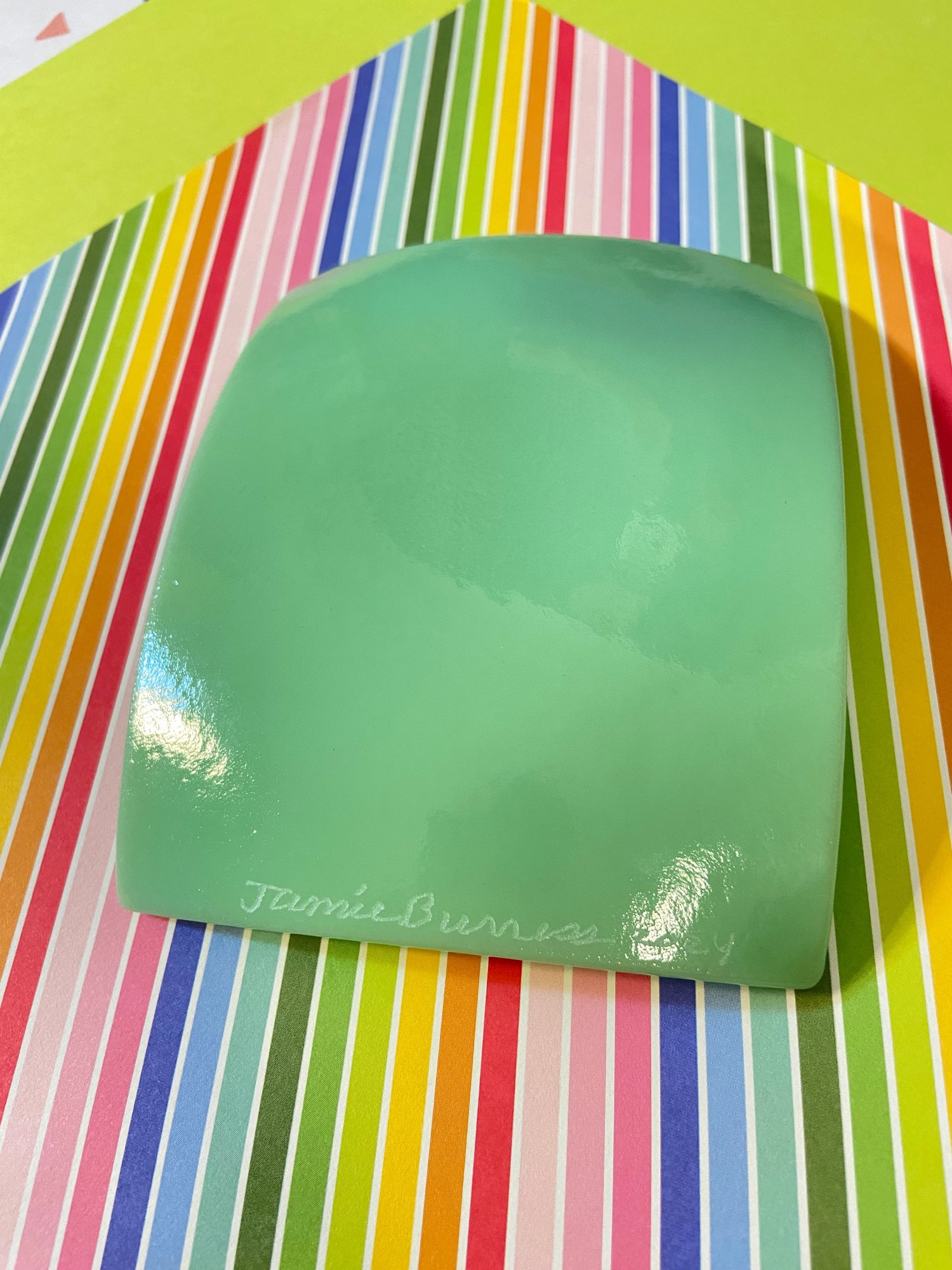 Image of Mint Green Iridescent Coke Dish