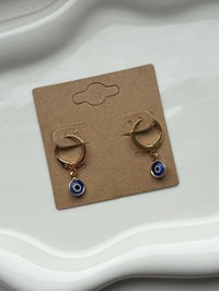 Image 1 of Small Gold Evil Eye Huggies