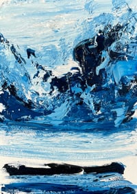 Image 2 of “prussian blue” on gesso board 5 x 7 inches 