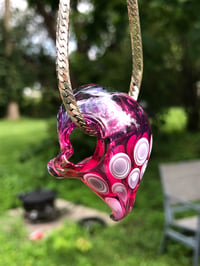 Image 3 of Bird Skull In Light Gold Ruby Phoenix With Dots