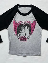 Image 2 of MY LOVE LINDA + PAUL RAGLAN 3/4 TEE