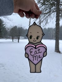 Image 5 of Personalized Valentines Kewpie Stained Glass Suncatcher