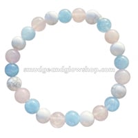 Image 5 of Aquamarine, Rose Quartz & Howlite Bracelet 