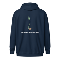 Image 4 of MamaFe White Font Logo w/Plant on Back Unisex heavy blend zip hoodie