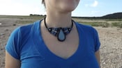 Image of Angelite Butterfly Necklace with Micro Macrame Knots